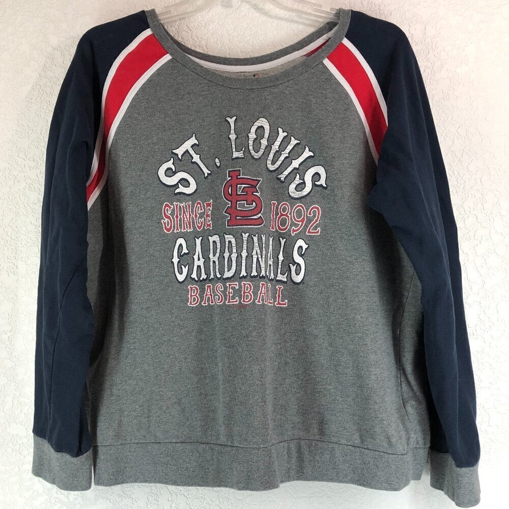 5th & Ocean STL Cardinals Gray And Red Ladies Sweatshirt Size 2X
